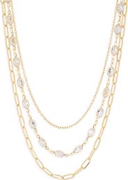 NORDSTROM RACK 3-Piece Layered CZ Chain Necklace