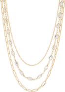 NORDSTROM RACK 3-Piece Layered CZ Chain Necklace