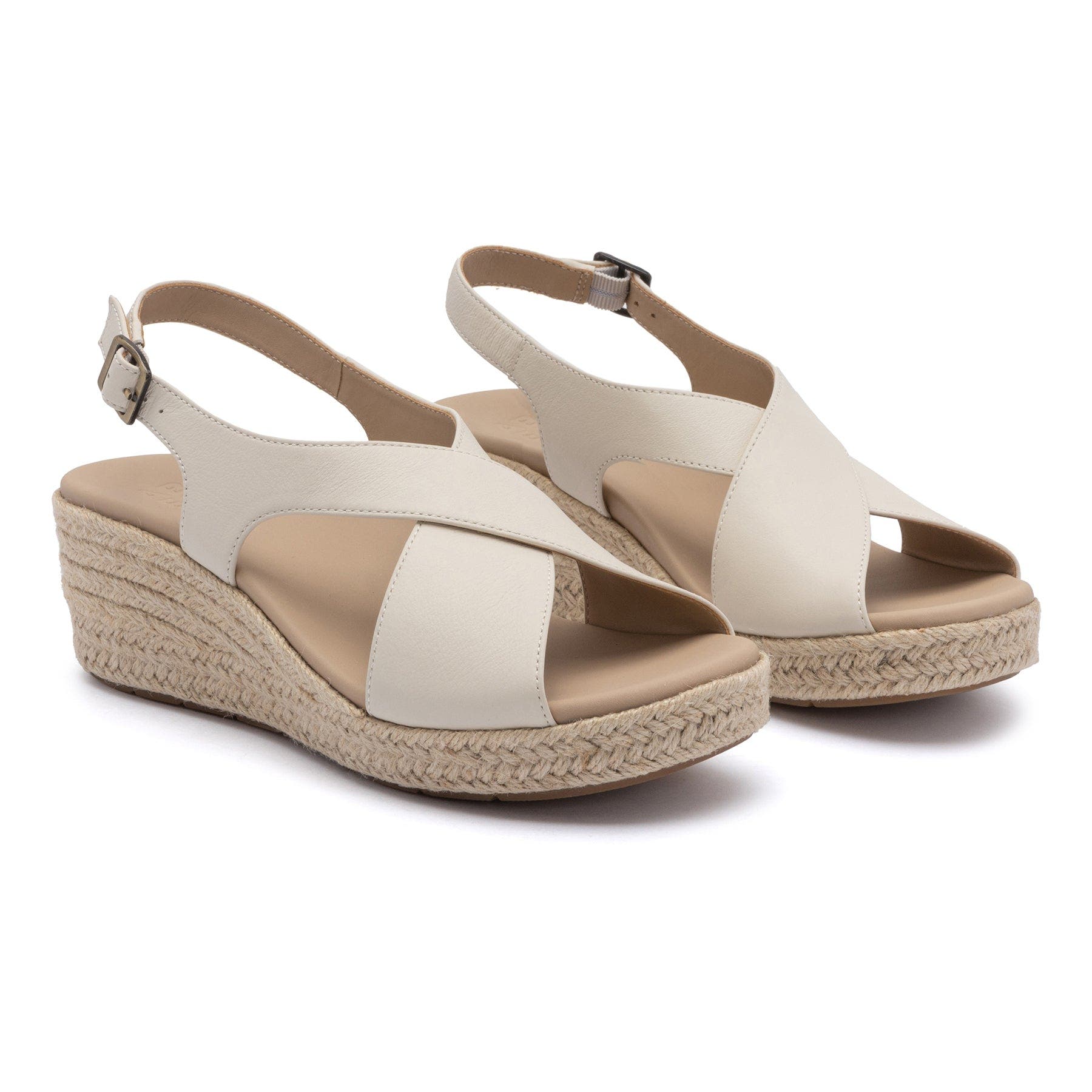 ABEO Riviera Cross Sandal, Alternate, color, Off White Leather - Regular