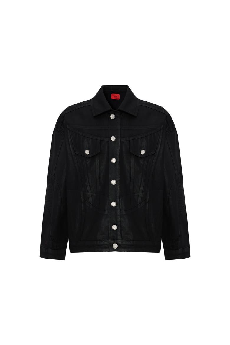Faded Denim Jacket, Main, color, BLACK