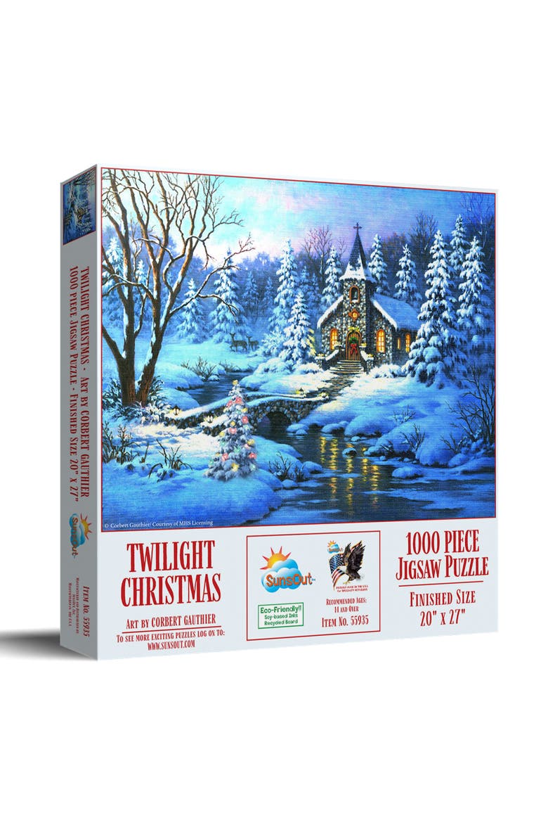 Twilight Christmas 1000 piece Jigsaw Puzzle for Adults, Main, color, Multicolor