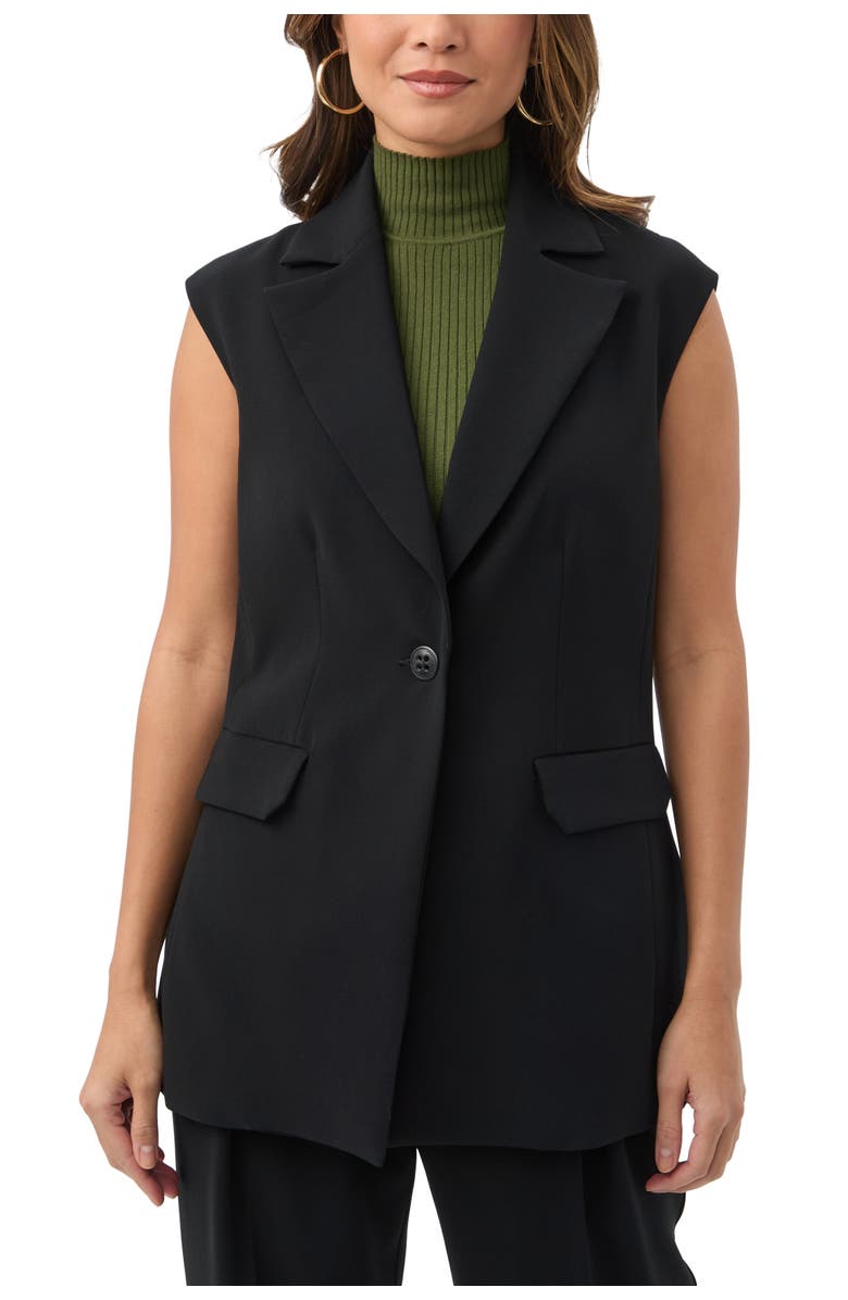 Trina Turk Boabab Longline Vest, Alternate, color, Black