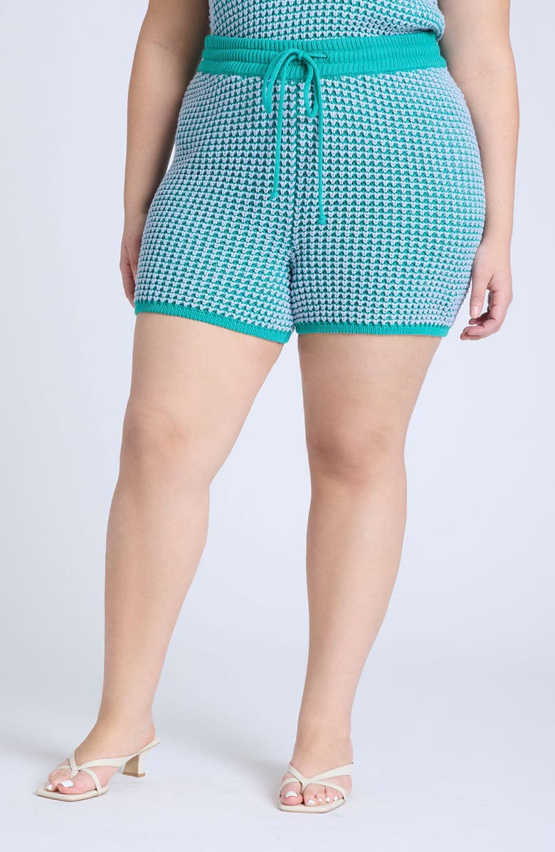 ELOQUII Tie Waist Knit Short, Main, color, 
