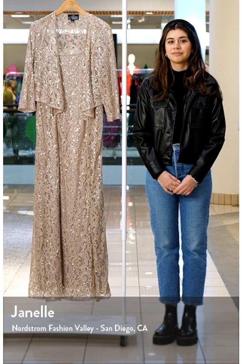 Two-Piece Sequin Lace Gown & Jacket video