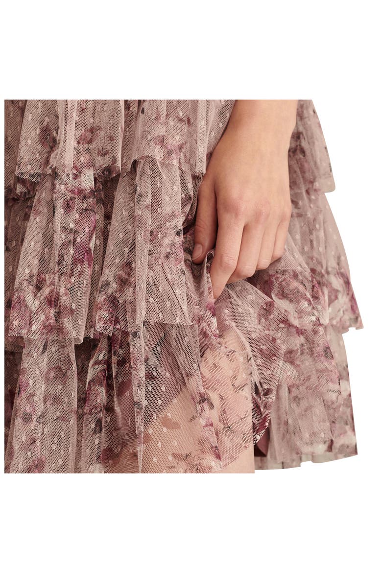 Floral Tiered Tulle Dress, Alternate, color, PINK FLORAL