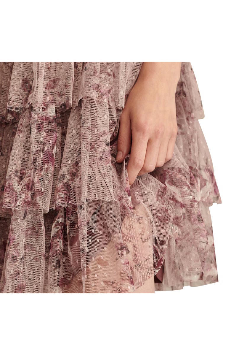 Lucky Brand Floral Tiered Tulle Dress, Alternate, color, 
