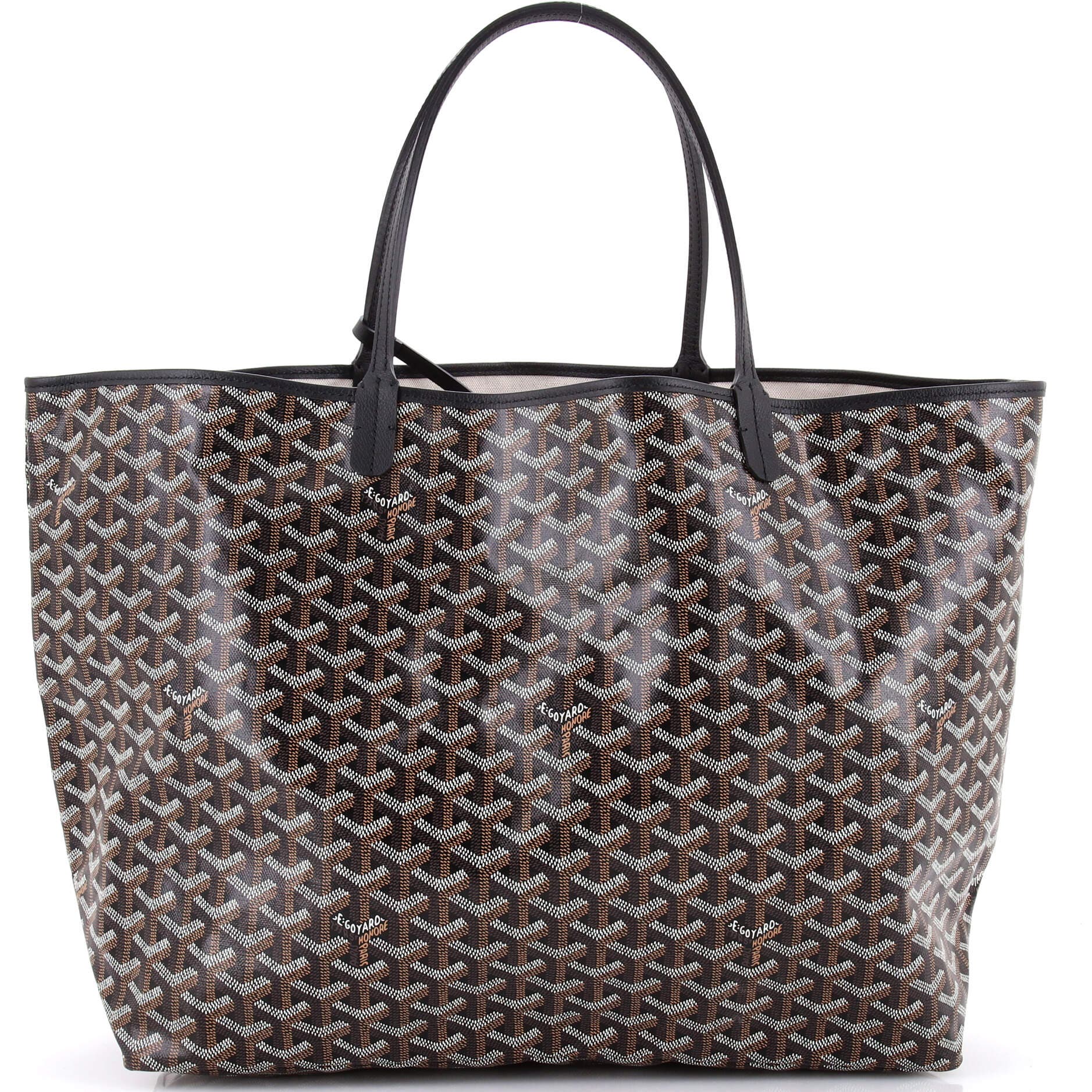 Pre-Owned Goyard Saint Louis Tote Coated Canvas GM, Main, color, Black