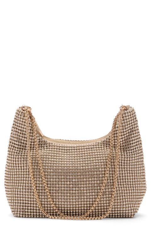 Chain Strap Crystal Shoulder Bag
