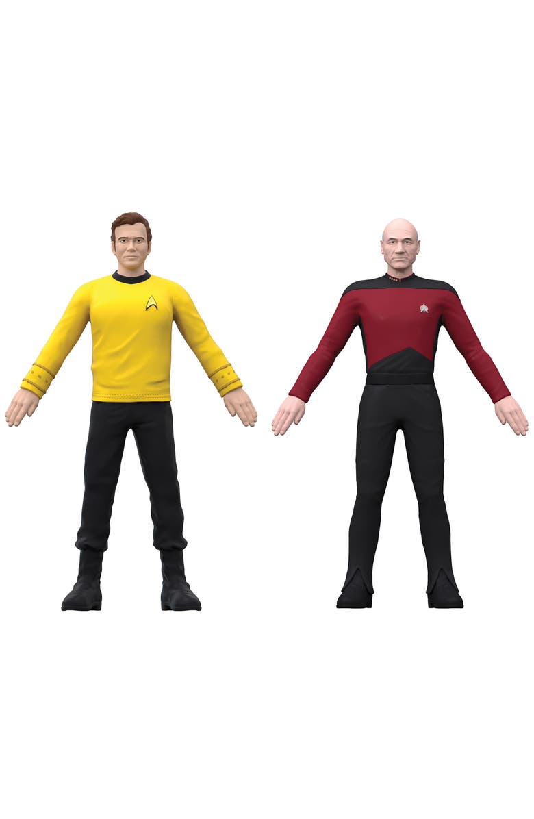 FleXfigs Captain Kirk & Captain Picard 2 Character Pack, Main, color, Multicolored