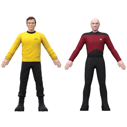 FleXfigs Captain Kirk & Captain Picard 2 Character Pack in Multicolored  product