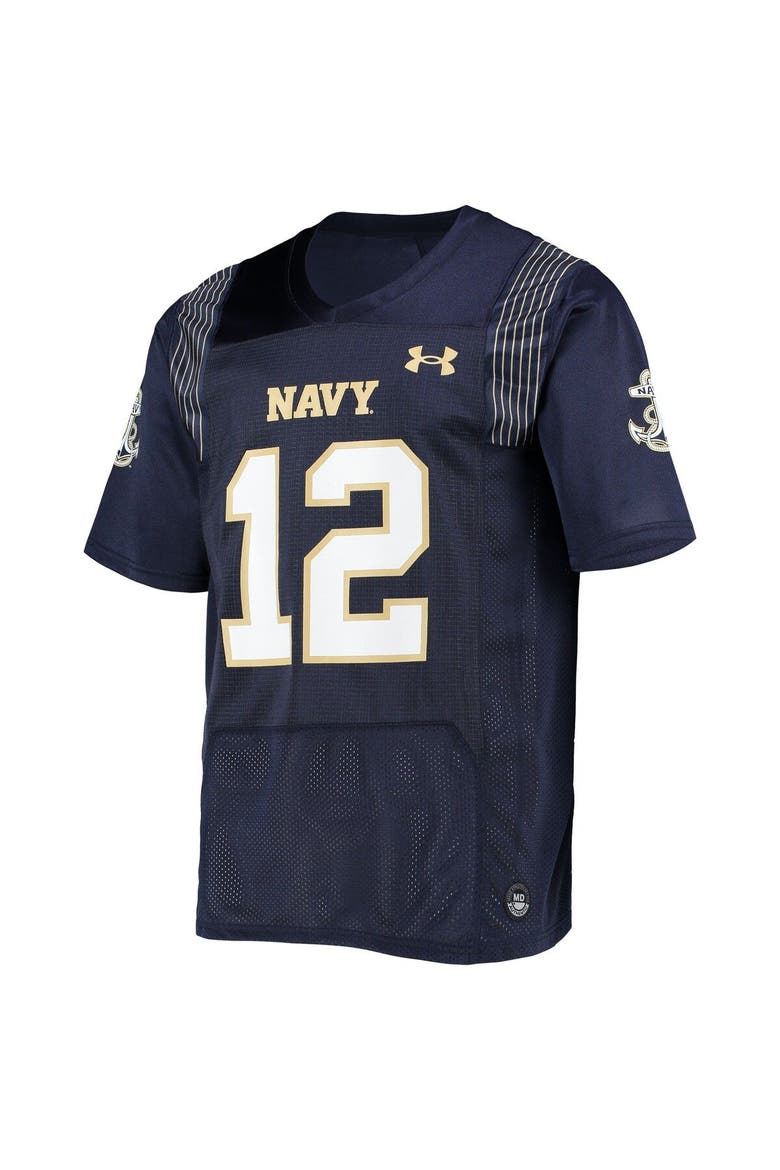 Men's Under Armour #12 Navy Navy Midshipmen Replica Player Jersey, Alternate, color, Navy
