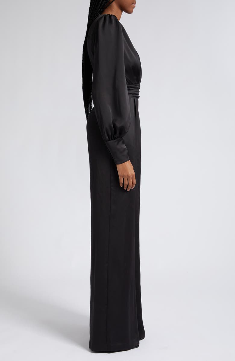 Ramy Brook Madelane Plunge Long Sleeve Satin Jumpsuit, Alternate, color,