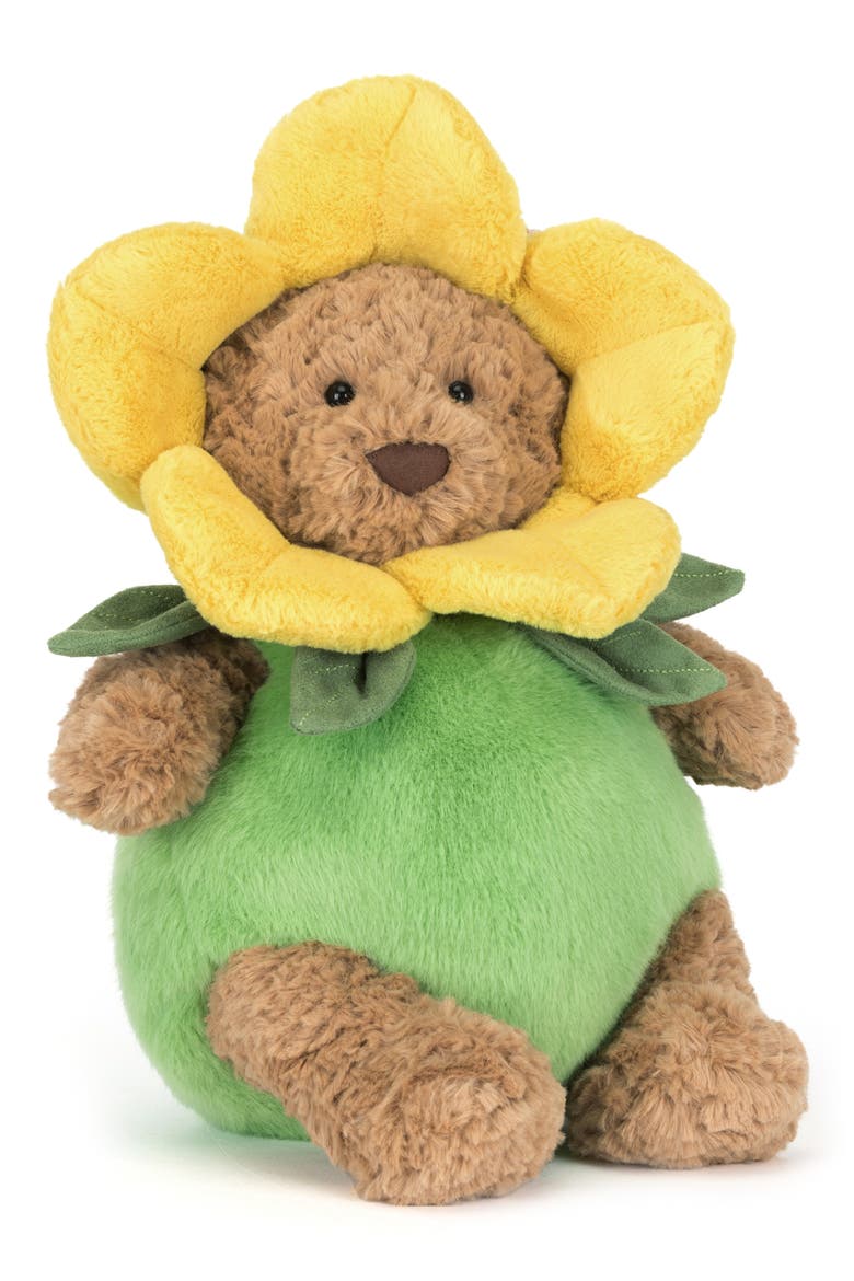 Bartholomew Bear Daffodil 11-Inch Plushie, Main, color, BROWN MULTI
