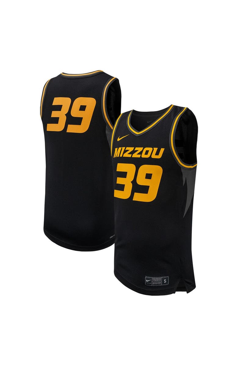 Nike Men's Nike #39 Black Missouri Tigers Replica Basketball Jersey, Main, color, 