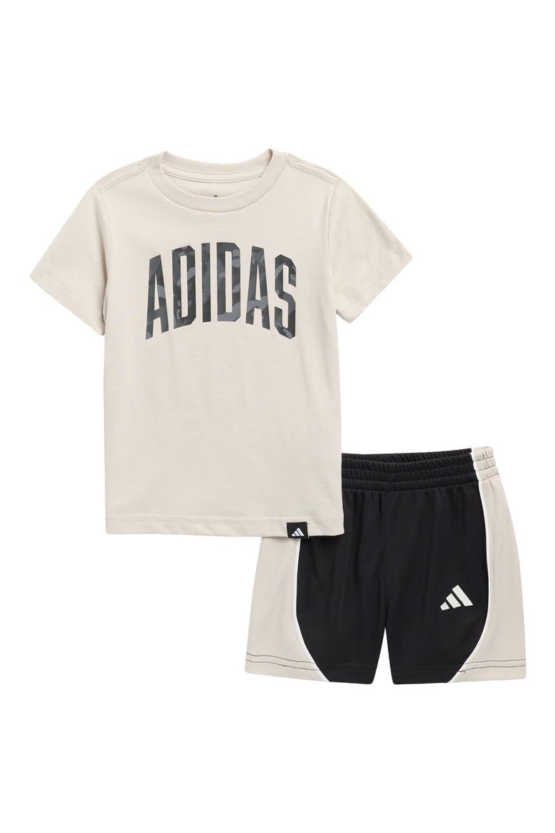 Graphic T-Shirt & Mesh Shorts Set, Main, color, NATURAL