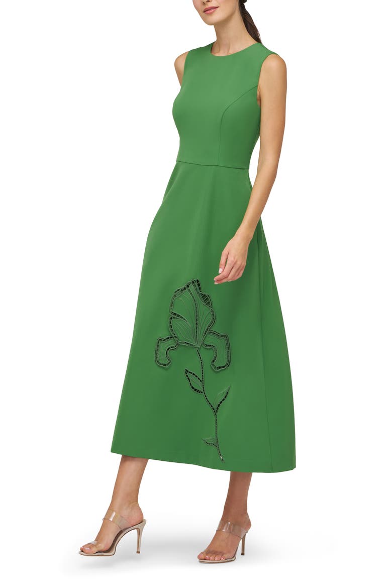 Blossom Embroidery Detail Cocktail Dress, Alternate, color, LUSH GREEN