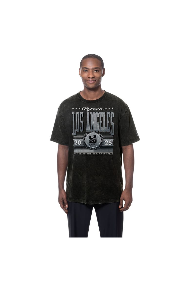 Men's New Era  Black LA 2028 Summer Olympics Mineral Wash T-Shirt, Main, color, Black