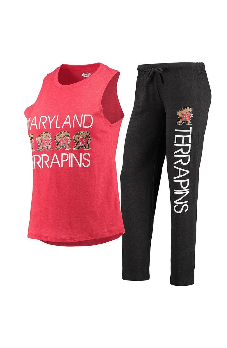 CONCEPTS SPORT Women's Concepts Sport Black/Red Maryland Terrapins Tank Top & Pants Sleep Set, Main, color, 