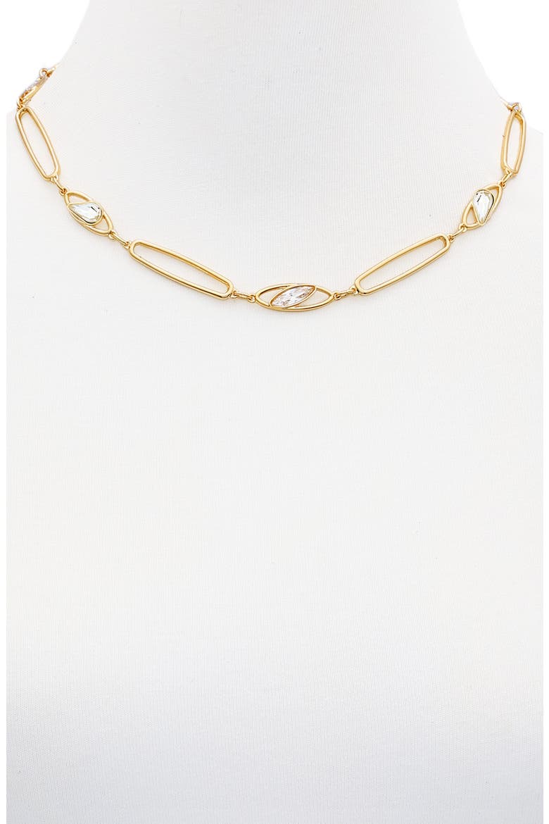Crystal Link Collar Necklace, Alternate, color, GOLD TONE