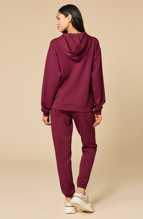 Softies Athleisure Dreamtech Oversize Hoodie Lounge Set In Burgundy