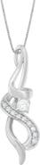 Haus of Brilliance Espira 10K White Gold 1/5 cttw Round Cut Diamond Swirl Pendant Necklace