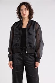 Sanctuary Organza Crop Bomber Jacket