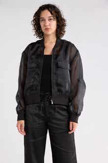 Sanctuary Organza Crop Bomber Jacket
