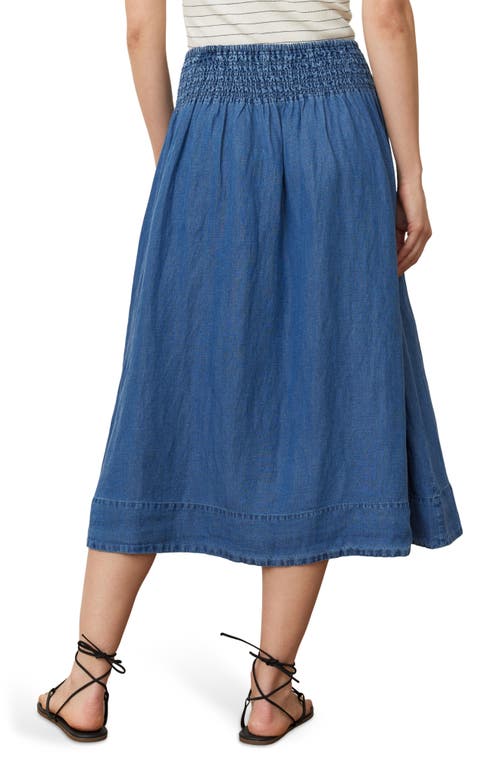 Marine Layer Bea Charm Midi Skirt In Medium Wash