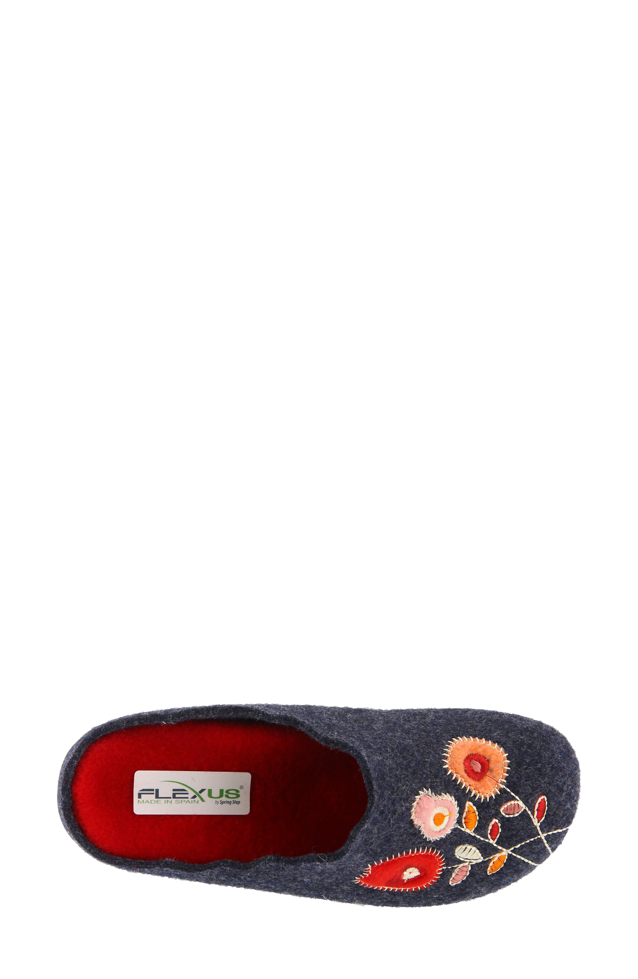 Flexus by Spring Step Wildflower Scuff Slipper, Alternate, color, Navy