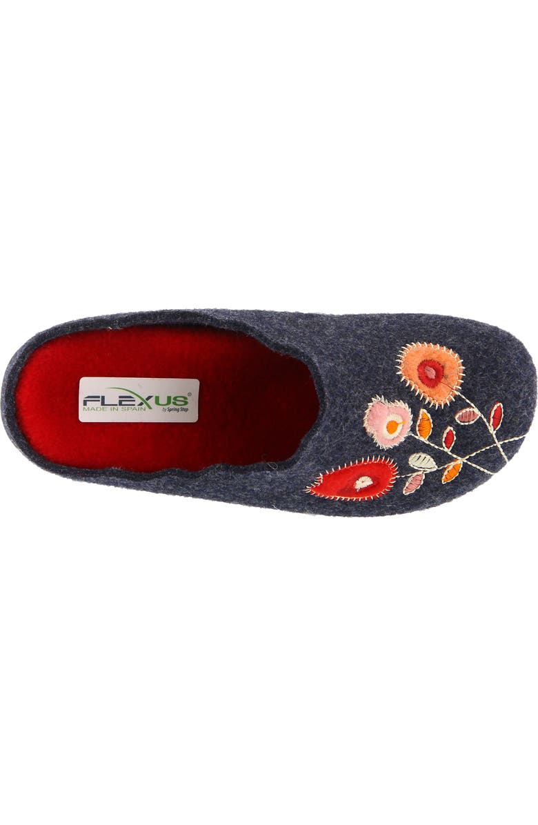 Flexus by Spring Step Wildflower Scuff Slipper, Alternate, color, Navy
