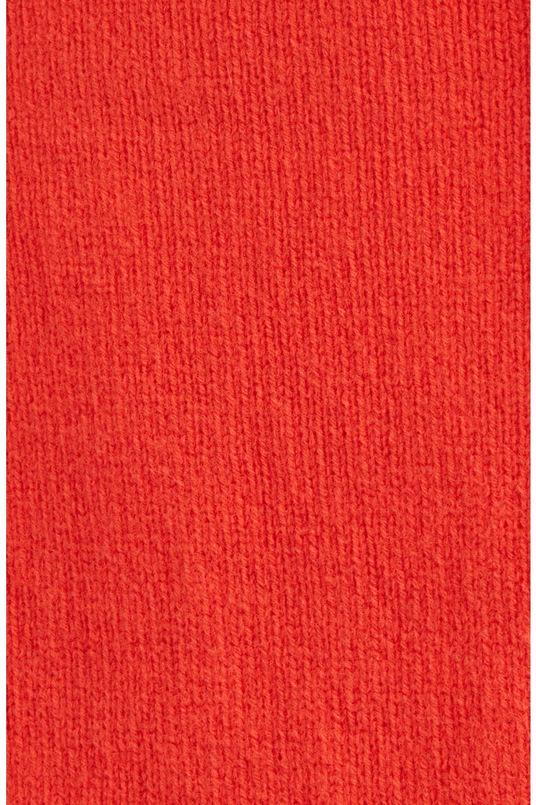 Logo Embroidered Wool Turtleneck Sweater, Alternate, color, NEON ORANGE