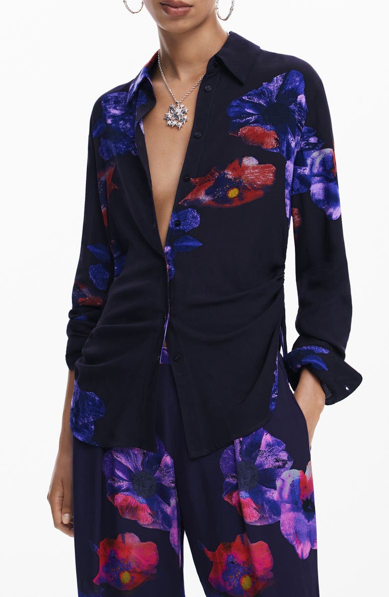 Desigual Ocasa Floral Button-Up Shirt, Main, color,