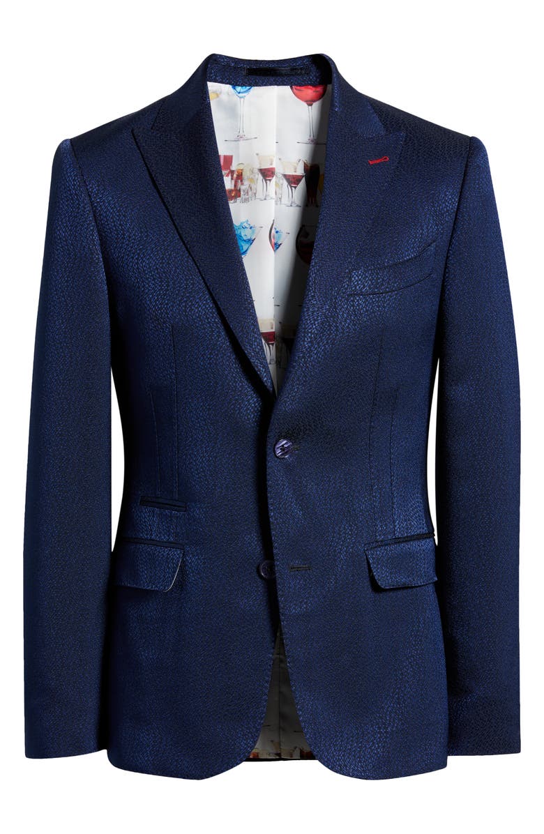 Siragusa Navy Jacquard Blazer, Main, color, Navy