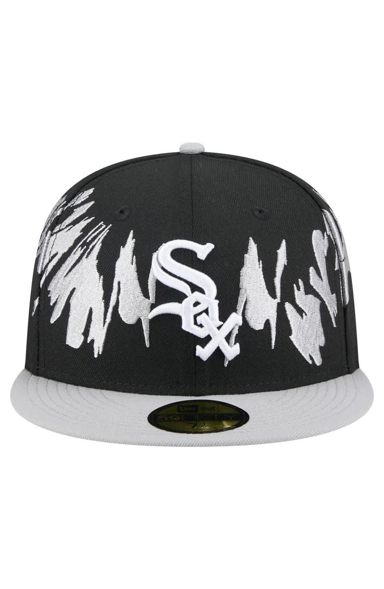 New Era Men's New Era Black/Gray Chicago White Sox Retro Pattern 59FIFTY Fitted Hat, Alternate, color, Black
