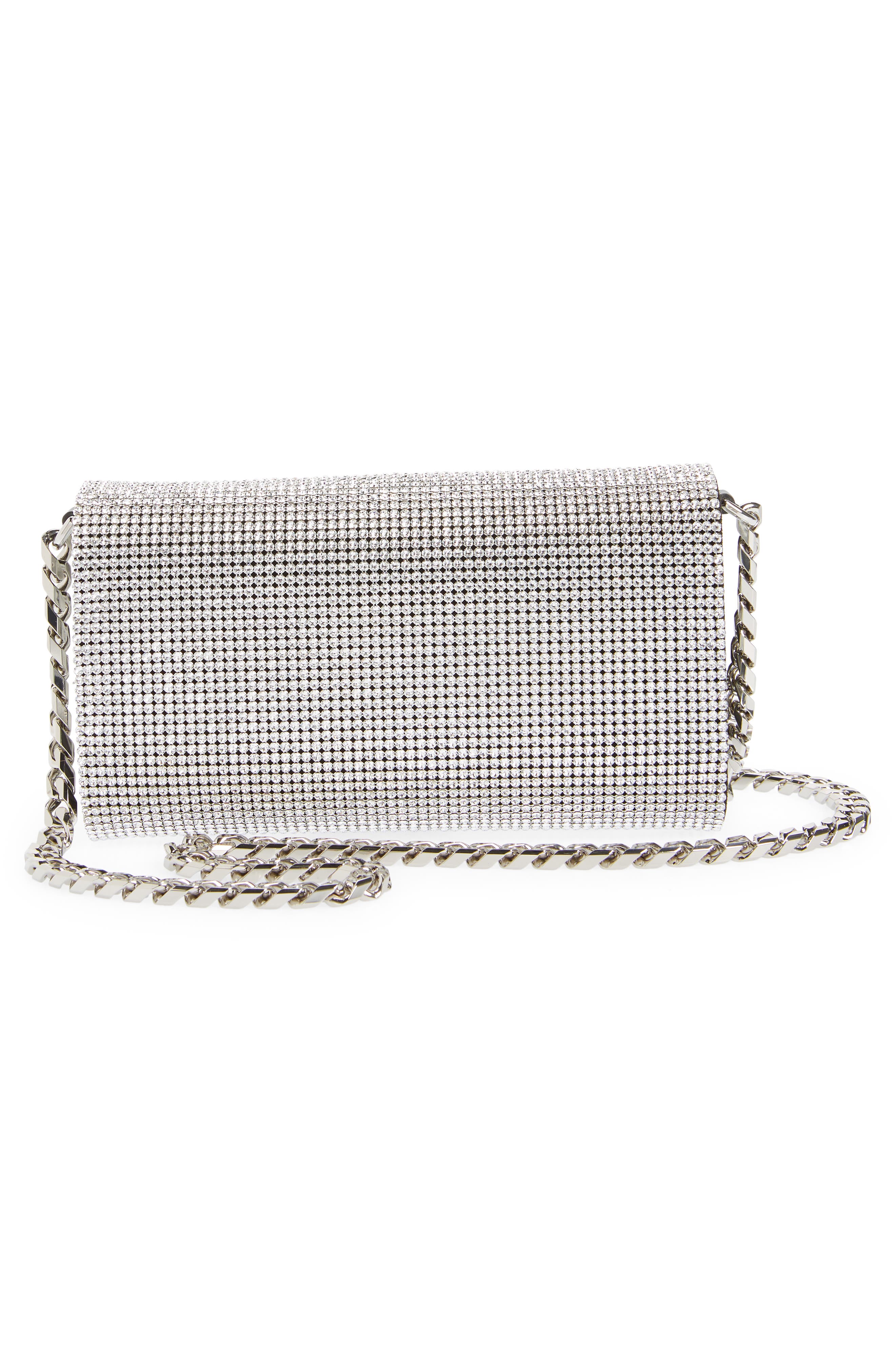 Dolce&Gabbana DG Logo Crystal Mesh Shoulder Bag, Alternate, color, 