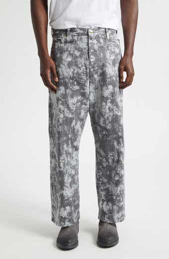 Foil Paint Print Herringbone Painter Pants