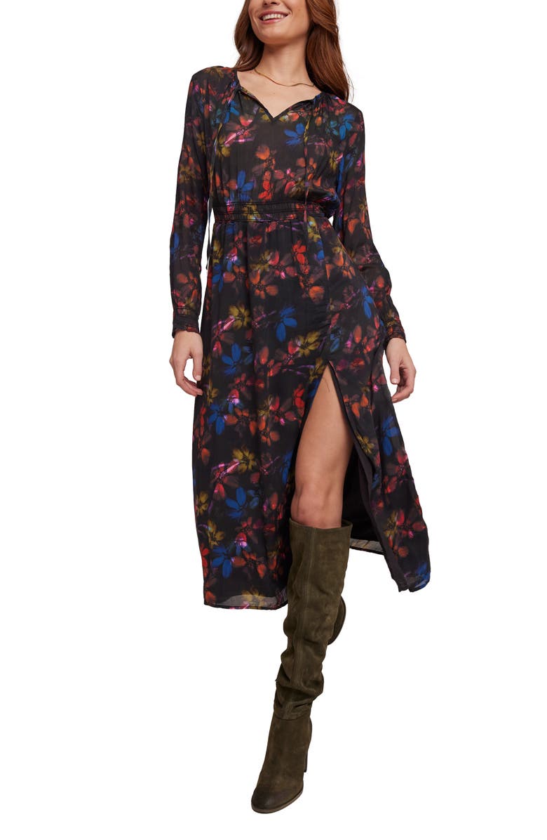Bella Dahl Floral Long Sleeve Midi Dress, Main, color, 