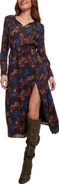 Bella Dahl Floral Long Sleeve Midi Dress