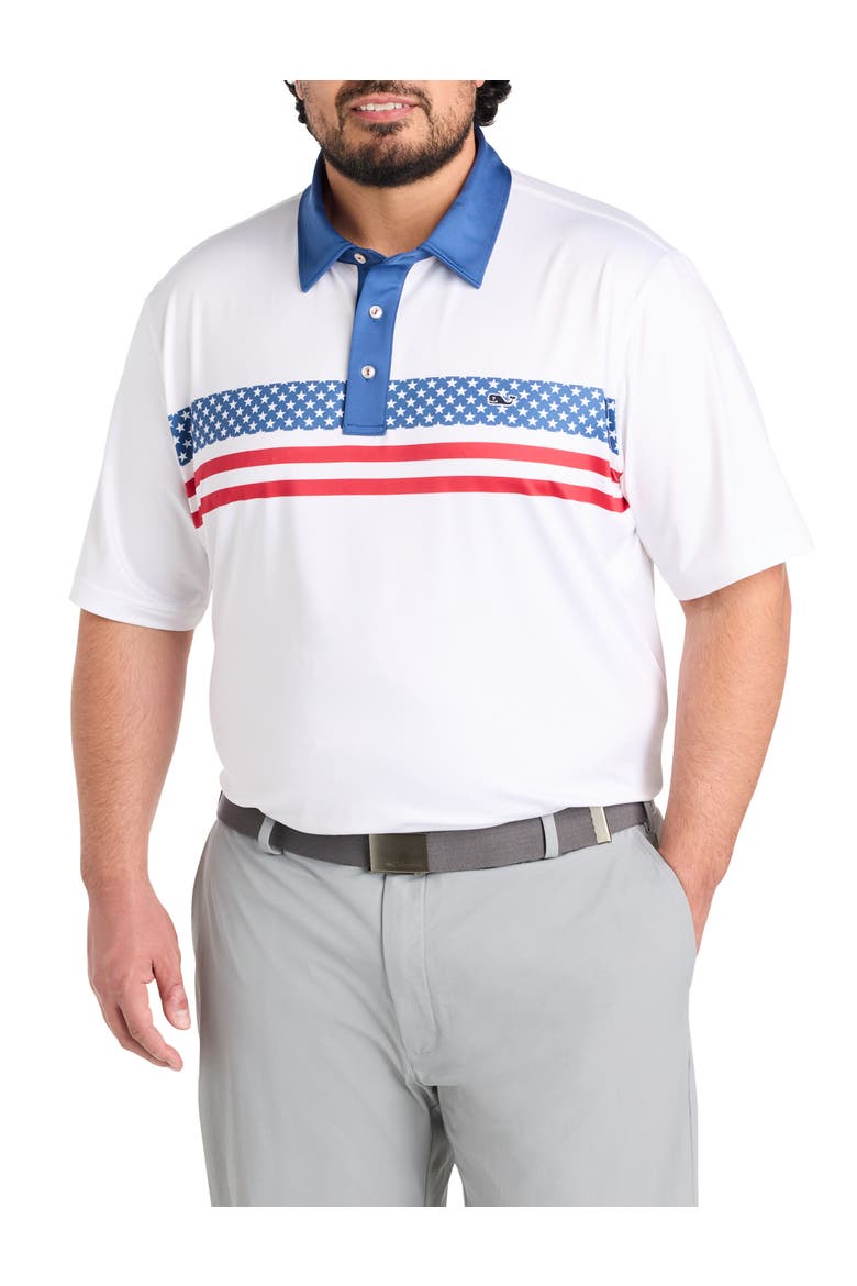 Big & Tall Americana Stripe Sankaty Performance Polo Shirt, Main, color, AMERICAN FLAG STRIPE