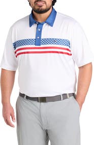 vineyard vines Big & Tall Americana Stripe Sankaty Performance Polo Shirt