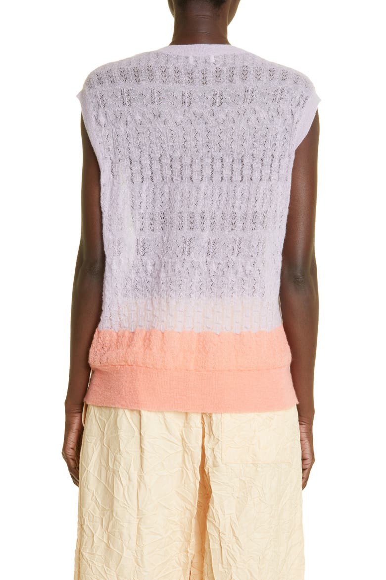 Colorblock Contrast Sleeveless Sweater, Alternate, color, LILAC 403