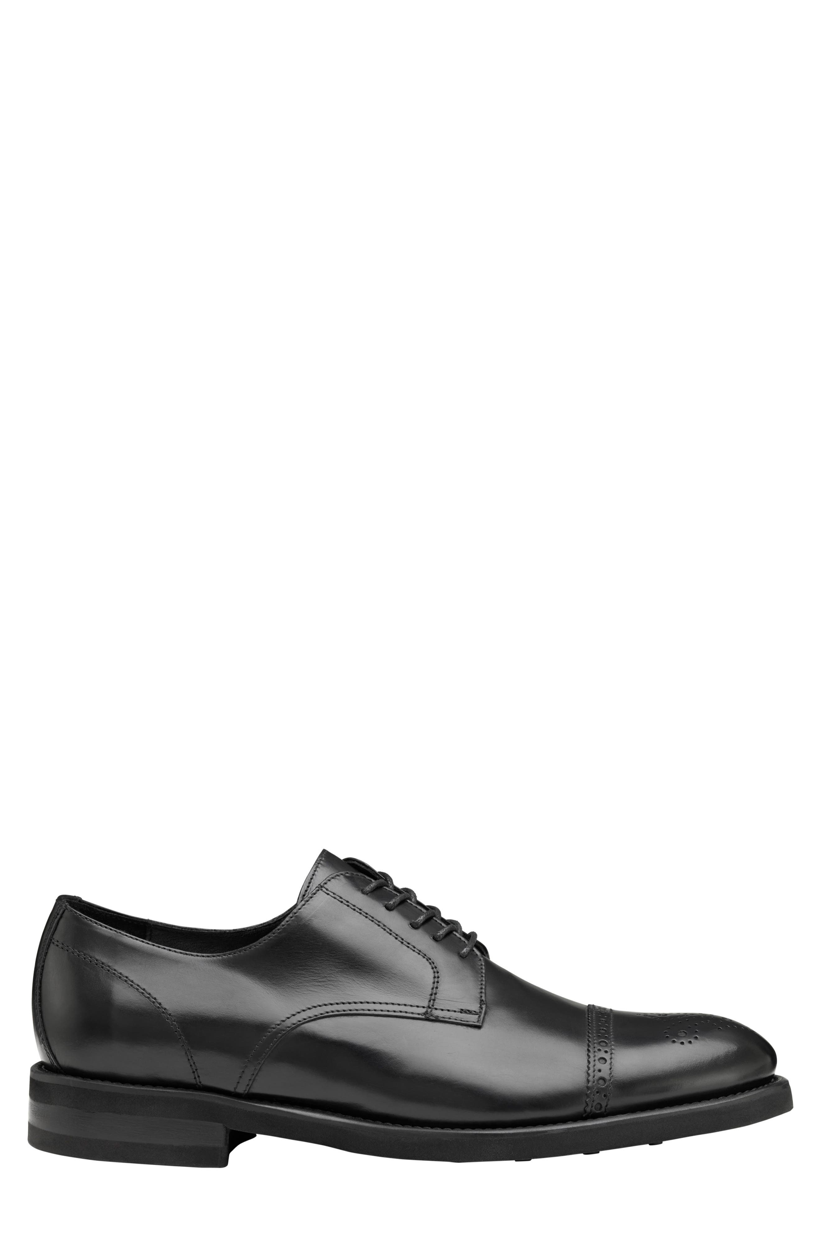 JOHNSTON & MURPHY COLLECTION Johnston & Murphy Ashford Medallion Toe Derby, Alternate, color, Black Italian Calfskin