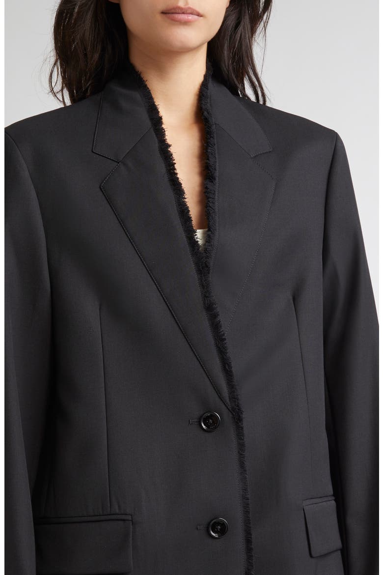 Raw Lapel Blazer, Alternate, color, BLACK