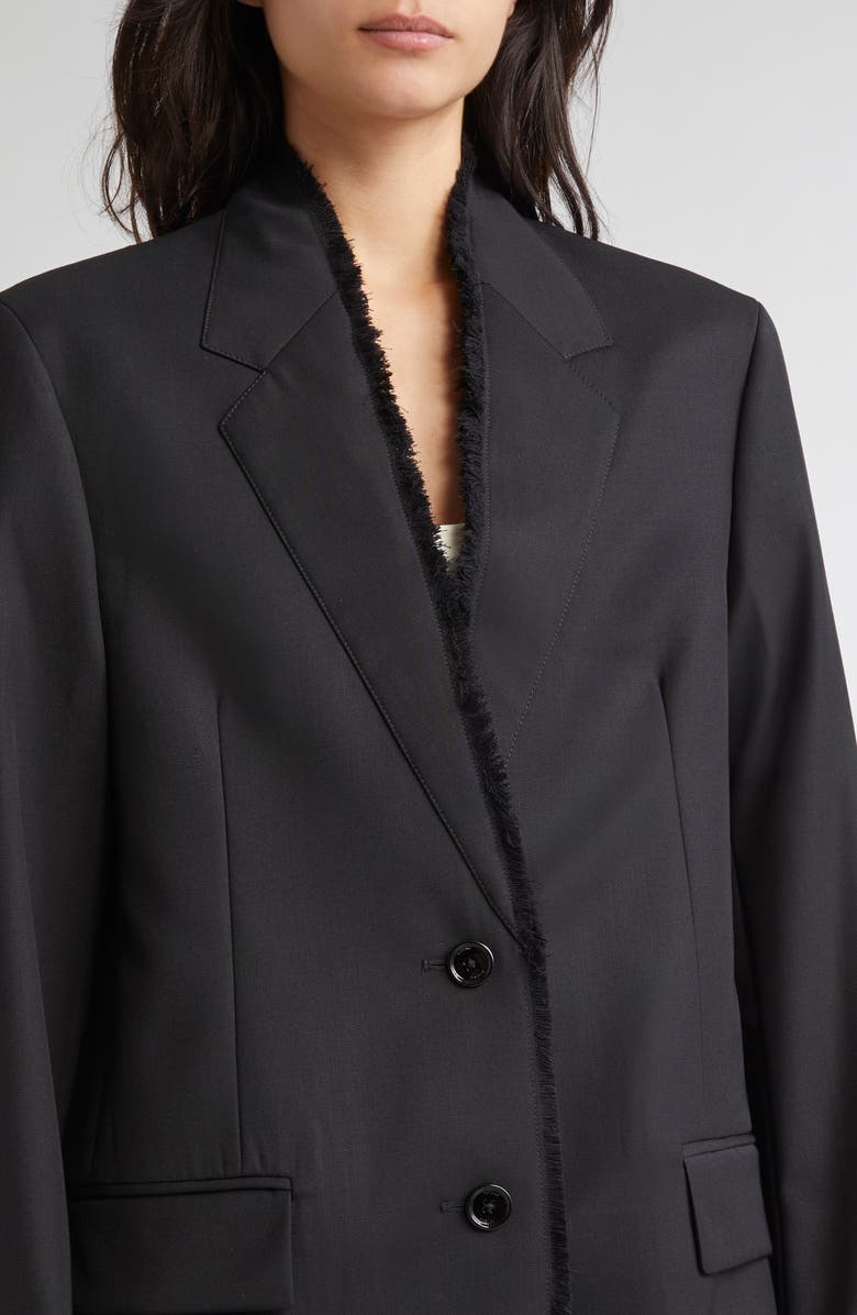 TOTEME Raw Lapel Blazer, Alternate, color, Black
