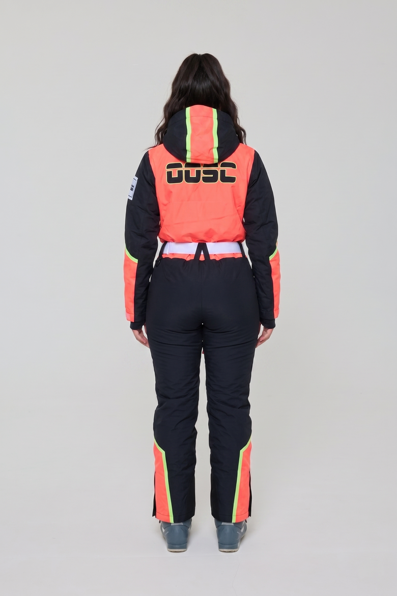 Sultans of Swing Shaped Women's Ski Suit, Alternate, color, Black and neon orange