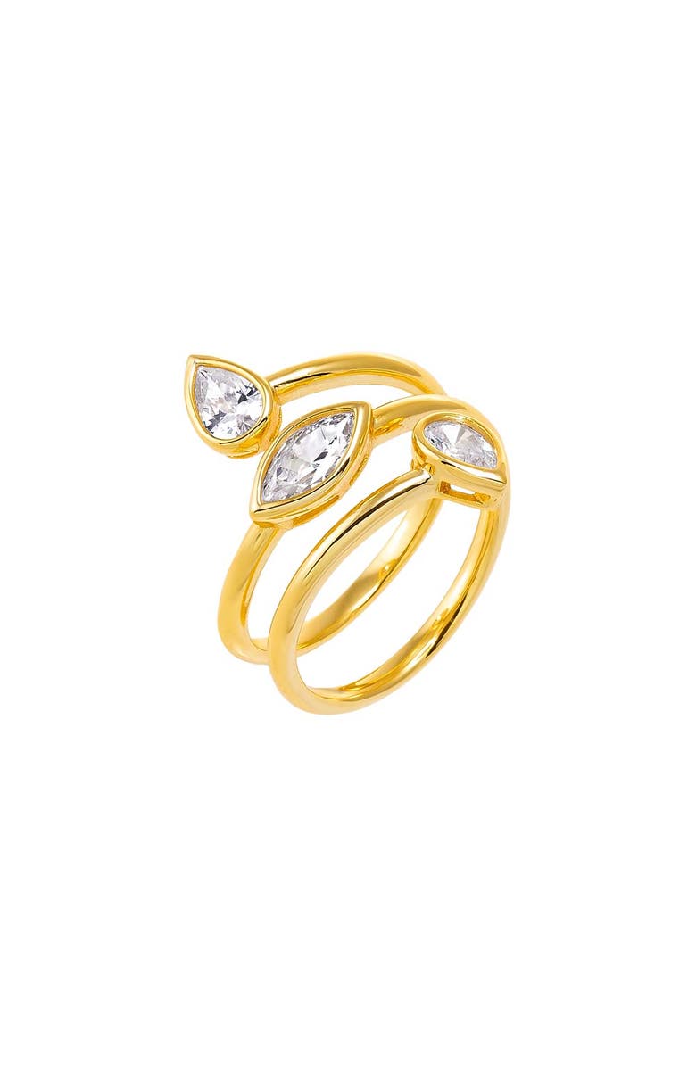 BY ADINA EDEN Multi Shape CZ Bezel Wrap Coil Ring, Main, color, 