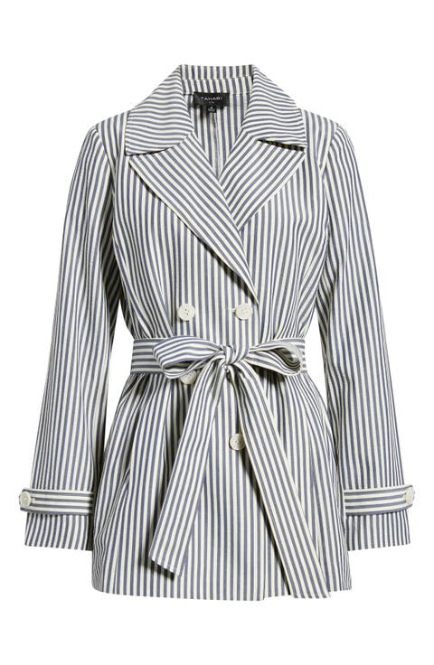 Striped Seersucker Wrap Jacket