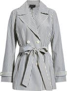 Tahari ASL Striped Seersucker Wrap Jacket