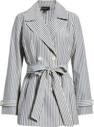 Tahari ASL Striped Seersucker Wrap Jacket