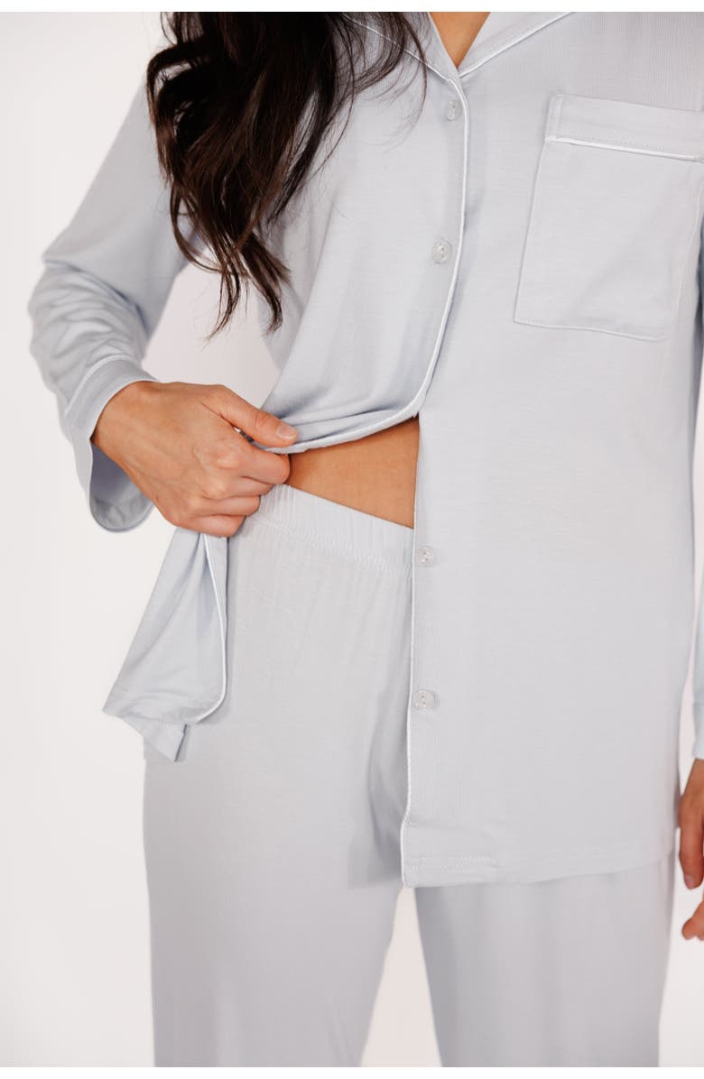 In My Sundays Long Sleeve & Pant Pajama Set, Alternate, color, Powder Blue